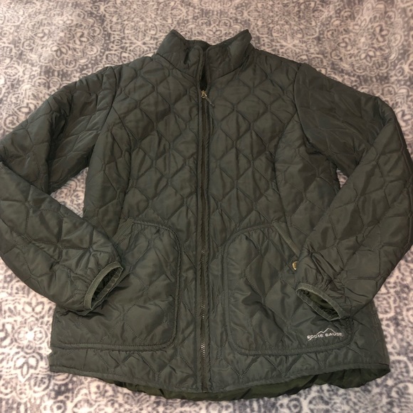 Green quilted puffer coat - Picture 2 of 6
